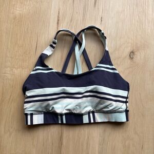 Striped Navy and Mint Swim Top